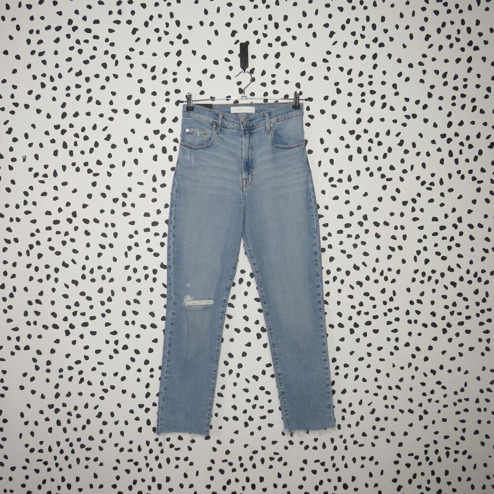 Nobody Denim Light Wash Distressed High Rise Frankie Ankle Jeans - Picture 2 of 11